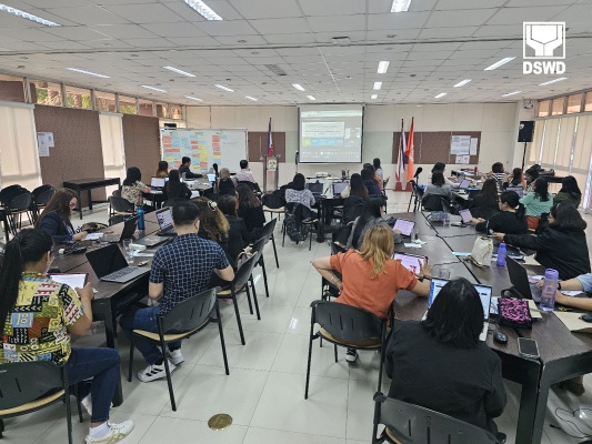 The participants of Batch 1 Capability Building on Coaching and Mentoring listens to the presentation of Director Justin Caesar Anthony D. Batocabe on the context of the said activity.